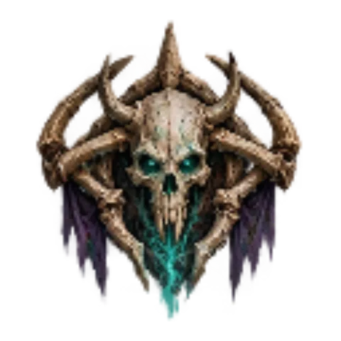 Hollow Host crest: a pale skull with a teal flame.